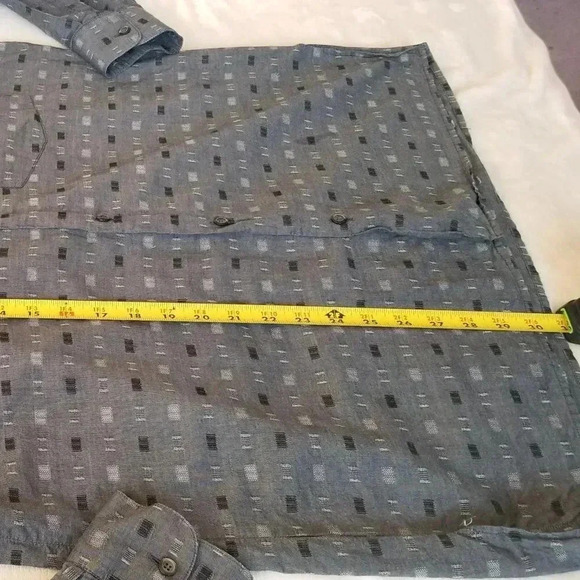 Equilibrio Men's Button Down Gray Medium Shirt - Picture 4 of 5